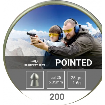 Пуля пневматическая BORNER POINTED 6,35мм, 1,6гр (200 шт.)